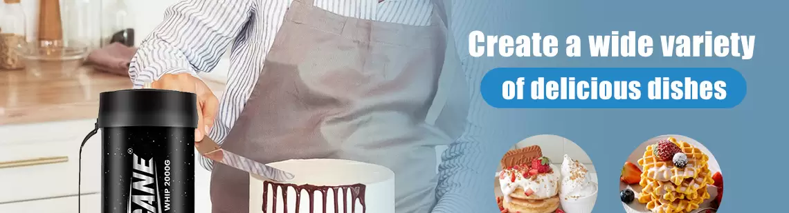 The 3.3L Cream Charger is a heavy-duty solution designed for large-scale commercial use. With maximum capacity and consistent gas output, it supports continuous whipped cream and beverage foam production without interruption. Ideal for restaurants, catering services, and wholesale buyers looking for efficiency, reliability, and cost control.