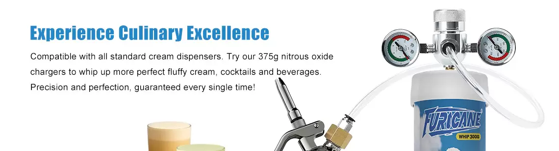The 3000g / 4.5L cream charger is built for demanding commercial environments where reliability and output matter most. Charged with premium food-grade nitrous oxide, it provides stable pressure and consistent results throughout extended production cycles, making it ideal for large kitchens and catering operations. Large-capacity N₂O for continuous commercial use Consistent pressure and whipping performance Reduces downtime and refilling frequency Clean, professional white bottle design Ideal for large cafés, hotels, and catering companies