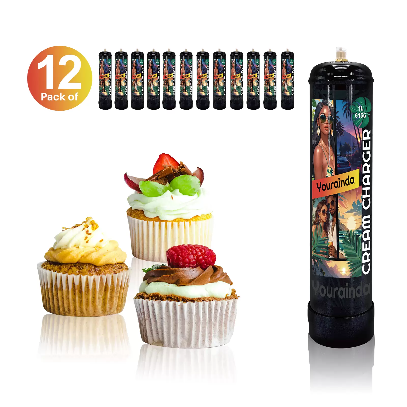 YOURAINDA 1L N2O Cream Charger Tank (615g) | Food Grade |  1-12 Pack Bundles | Free US Shipping - Image 13