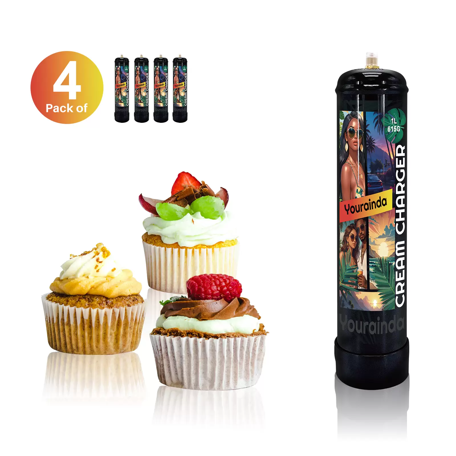 YOURAINDA 1L N2O Cream Charger Tank (615g) | Food Grade |  1-12 Pack Bundles | Free US Shipping - Image 16