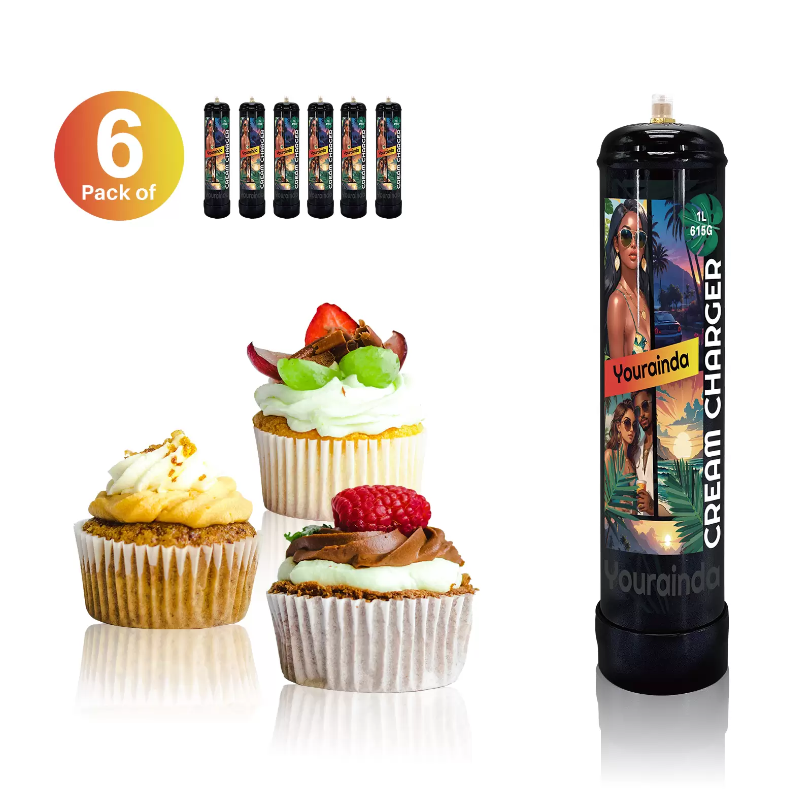 YOURAINDA 1L N2O Cream Charger Tank (615g) | Food Grade |  1-12 Pack Bundles | Free US Shipping - Image 15