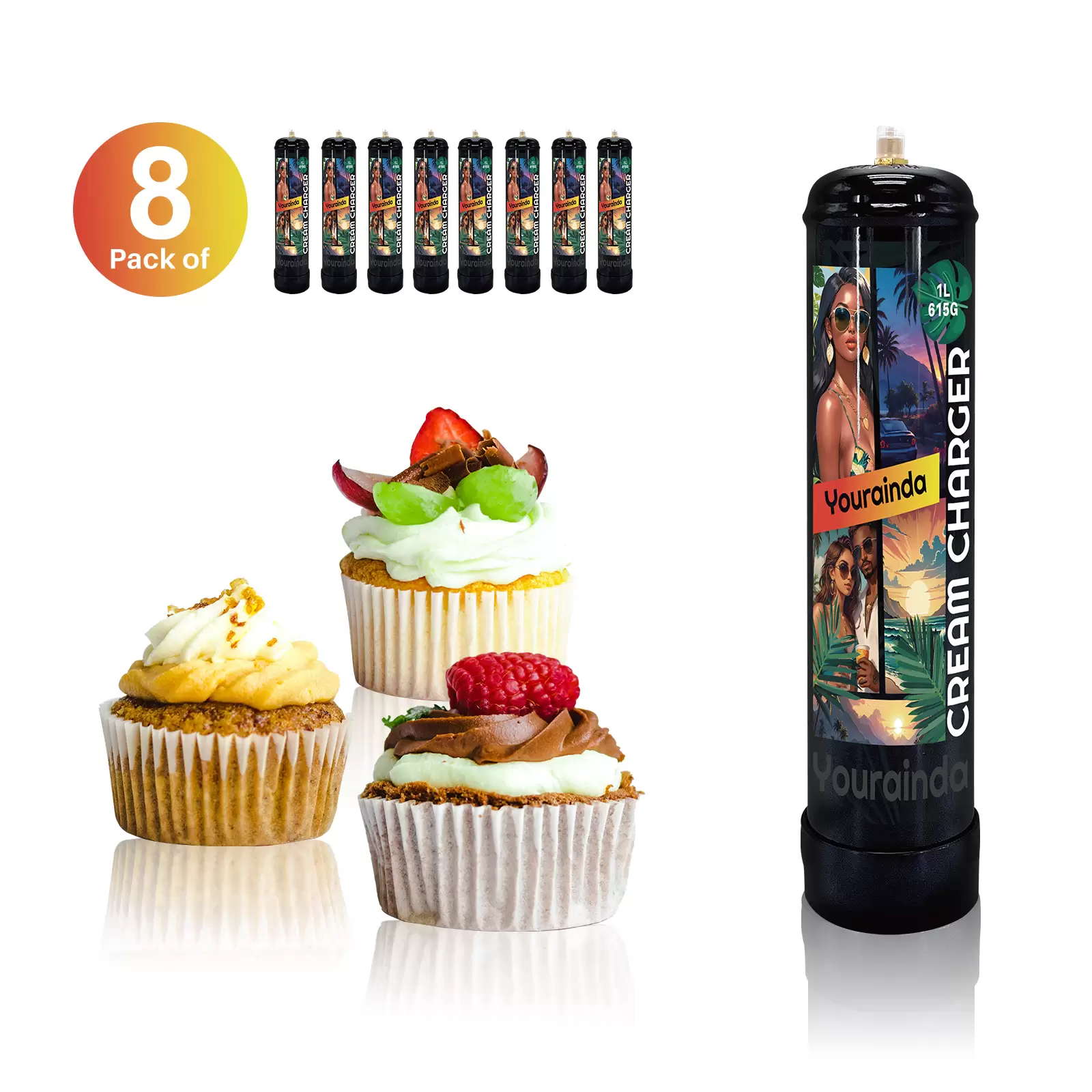 YOURAINDA 1L N2O Cream Charger Tank (615g) | Food Grade |  1-12 Pack Bundles | Free US Shipping - Image 14