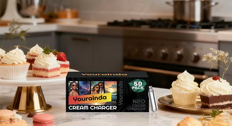 Transform your home desserts and beverages with YOURAINDA 8g Standard Food-Grade Whipped Cream Chargers. Whether you are a passionate home baker or a professional barista, our 50-pack bundle delivers precision and quality in every whip. Each cartridge is electronically weighed to contain exactly 8 grams of culinary-grade E942 Nitrous Oxide, capable of turning just 0.5 liters of heavy cream into 1.5 liters of fluffy, delicious whipped cream. Key Features: Premium Zinc Coating: Specially treated with a zinc chrome coating to prevent the top of the charger from rusting due to wet kitchen environments, ensuring longevity and hygiene. Zero Duds, Zero Leaks: Utilizing a proprietary cleaning and sealing method, we guarantee no gas leakage, no duds, and a pure taste with no chemical residue. High-Pressure Safety: With a water capacity of 17cc, each 100% recyclable steel cartridge holds an inside pressure of 5.5 Mpa and is designed to withstand a bursting pressure of 54-56 Mpa. 100% Universal Fit: Standardized dimensions (18.5mm x 65mm) mean these chargers easily drop into all standard 8g whipped cream dispensers and whippers on the market.