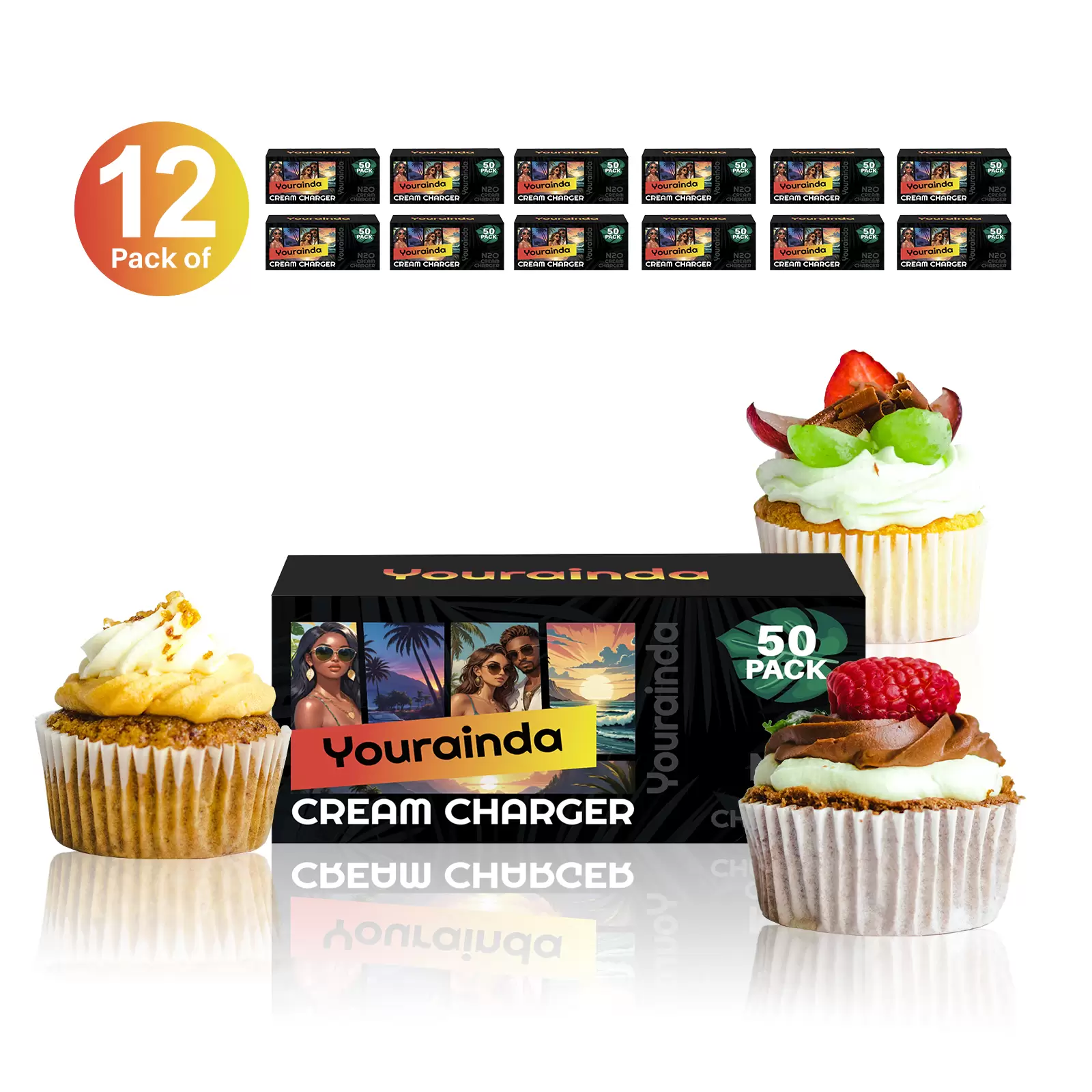 YOURAINDA 8g Standard Food-Grade Whipped Cream Chargers - 50 Pcs/Box (1-12 Box Bundles) | Universal N2O Cartridges - Image 16