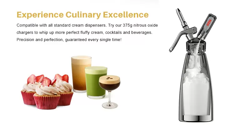 Transform your home desserts and beverages with YOURAINDA 8g Standard Food-Grade Whipped Cream Chargers. Whether you are a passionate home baker or a professional barista, our 50-pack bundle delivers precision and quality in every whip. Each cartridge is electronically weighed to contain exactly 8 grams of culinary-grade E942 Nitrous Oxide, capable of turning just 0.5 liters of heavy cream into 1.5 liters of fluffy, delicious whipped cream. Key Features: Premium Zinc Coating: Specially treated with a zinc chrome coating to prevent the top of the charger from rusting due to wet kitchen environments, ensuring longevity and hygiene. Zero Duds, Zero Leaks: Utilizing a proprietary cleaning and sealing method, we guarantee no gas leakage, no duds, and a pure taste with no chemical residue. High-Pressure Safety: With a water capacity of 17cc, each 100% recyclable steel cartridge holds an inside pressure of 5.5 Mpa and is designed to withstand a bursting pressure of 54-56 Mpa. 100% Universal Fit: Standardized dimensions (18.5mm x 65mm) mean these chargers easily drop into all standard 8g whipped cream dispensers and whippers on the market.
