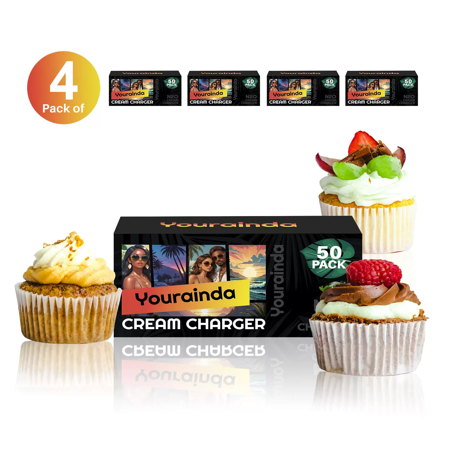 YOURAINDA 8g Standard Food-Grade Whipped Cream Chargers - 50 Pcs/Box (1-12 Box Bundles) | Universal N2O Cartridges - Image 13