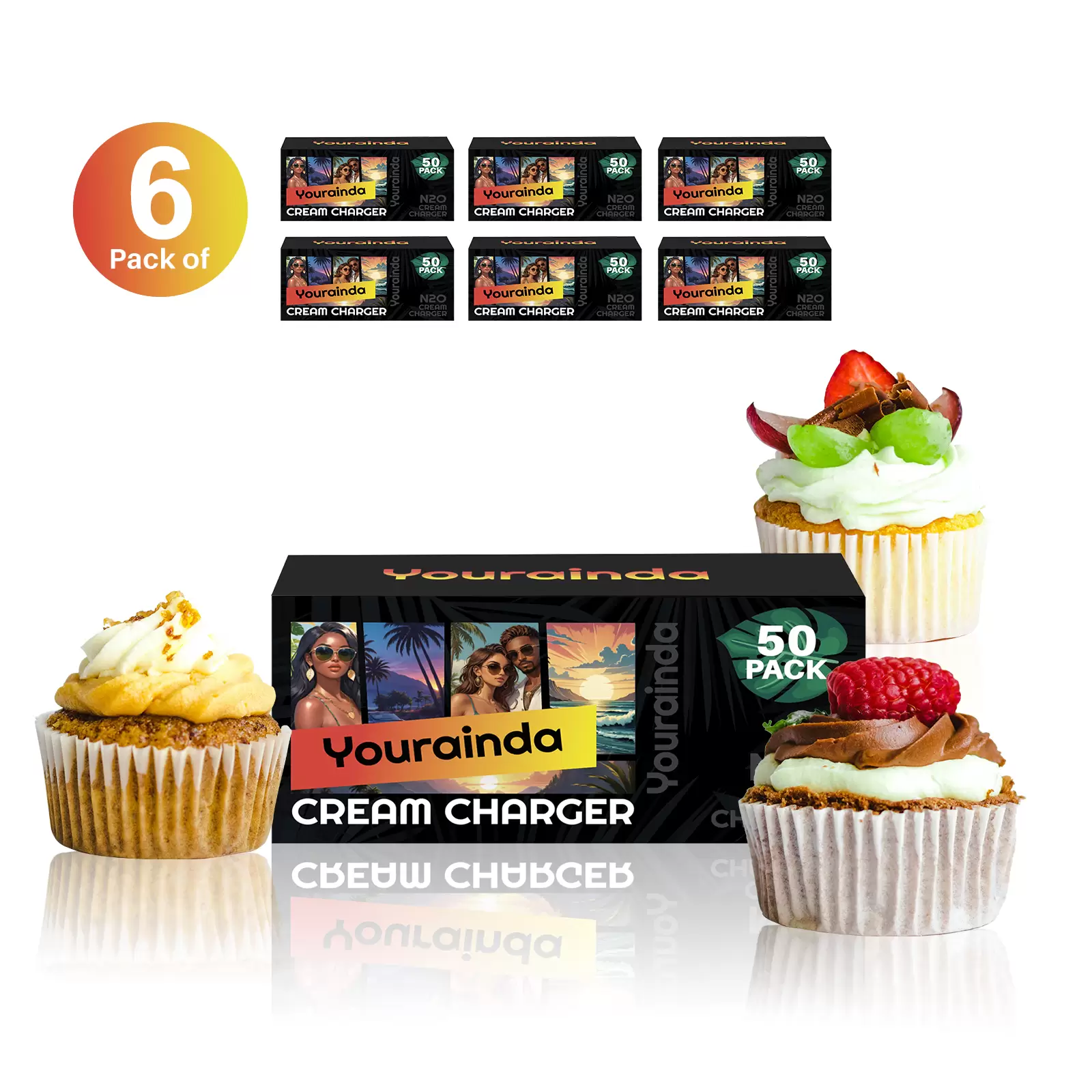 YOURAINDA 8g Standard Food-Grade Whipped Cream Chargers - 50 Pcs/Box (1-12 Box Bundles) | Universal N2O Cartridges - Image 14