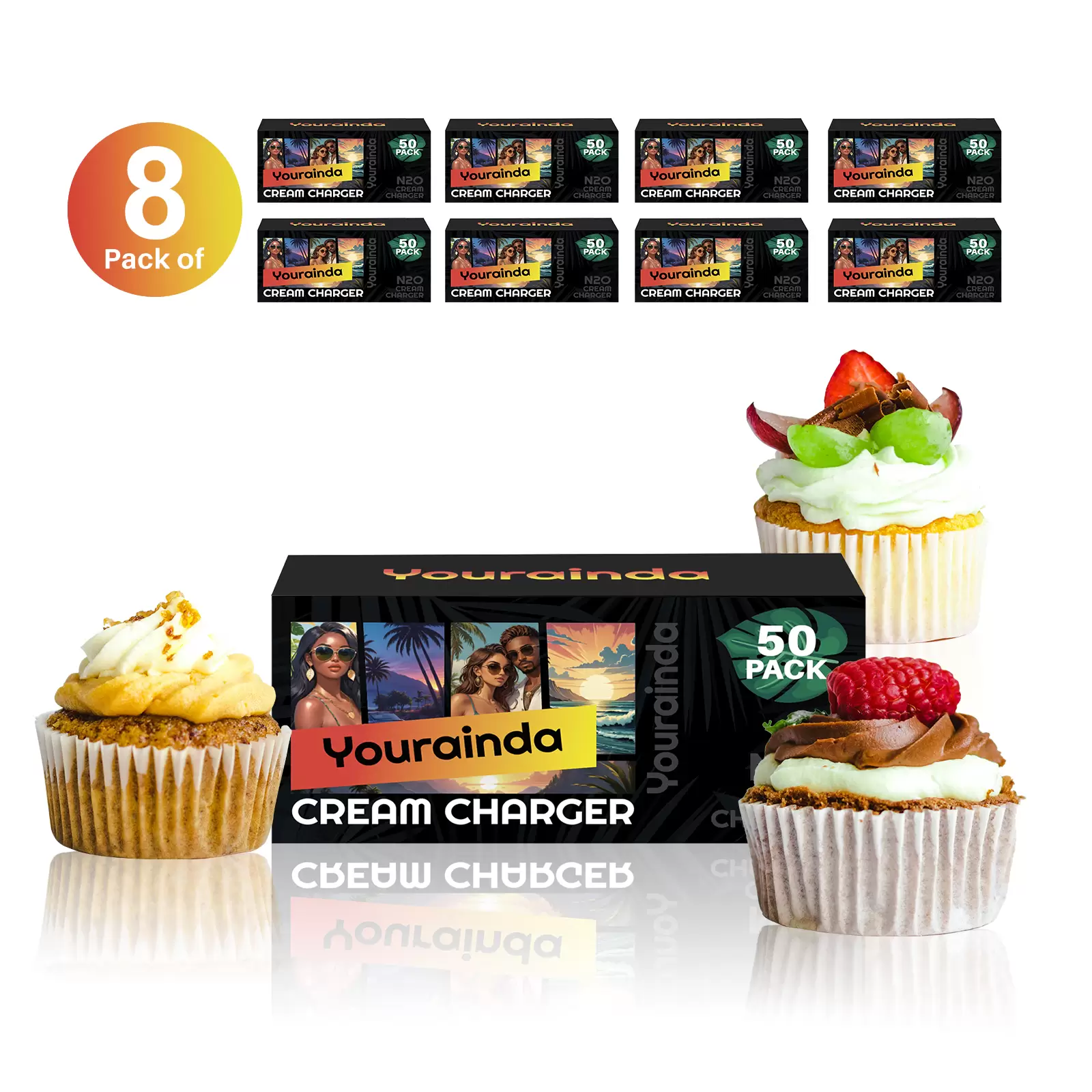 YOURAINDA 8g Standard Food-Grade Whipped Cream Chargers - 50 Pcs/Box (1-12 Box Bundles) | Universal N2O Cartridges - Image 15